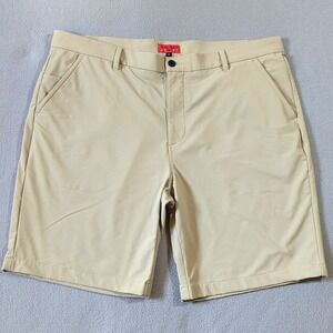 Halsey Sport Mens Golf Shorts Size 42 Tan Khaki Water Resistant Performance